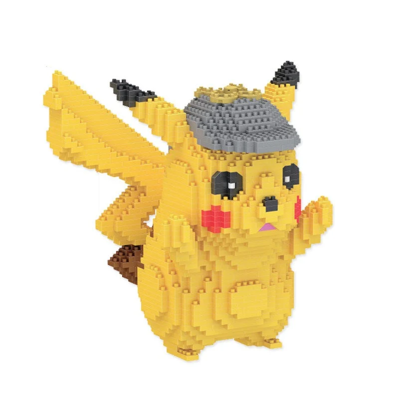 Kit 3D Détective Pikachu avec chapeau, 1400 briques