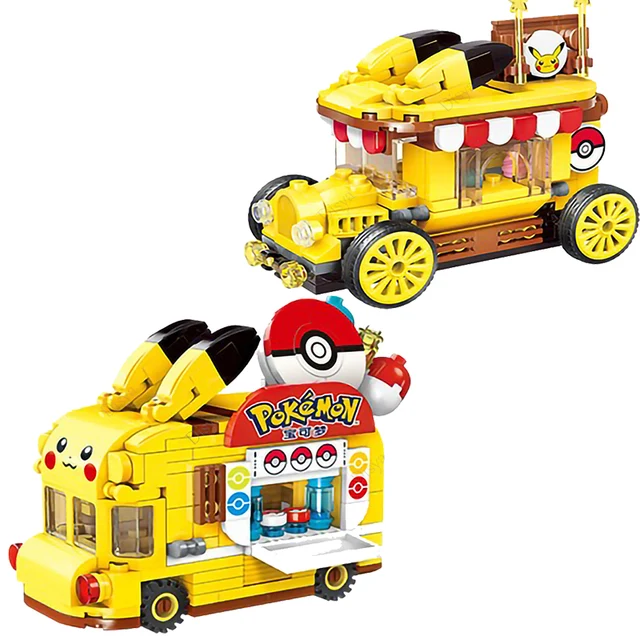 Mini voitures Pokémon Pikachu en 2 versions à construire soi-même