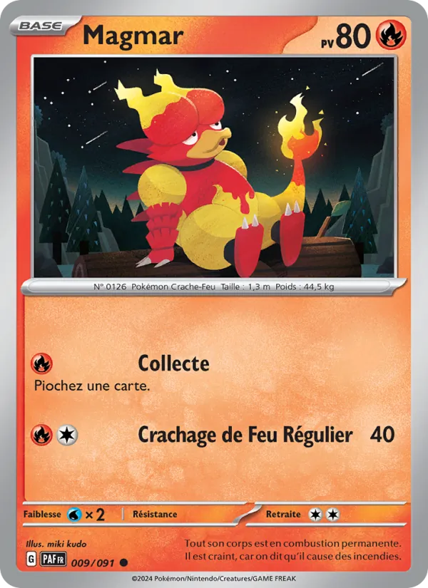 Magmar 9/91 — EV04.5 – Destinées de Paldea — Carte Pokémon française