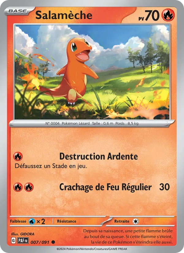 Salamèche 7/91 — EV04.5 – Destinées de Paldea — Carte Pokémon française