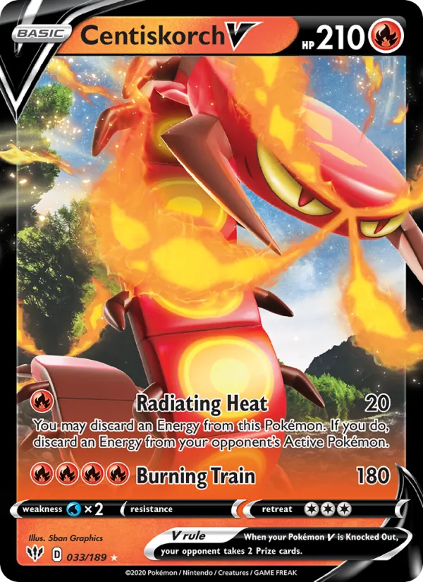 Scolocendre V 33/189 — SWSH3 – Darkness Ablaze — Carte Pokémon anglaise