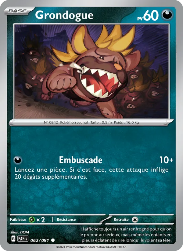 Grondogue 62/91 — EV04.5 – Destinées de Paldea — Carte Pokémon française