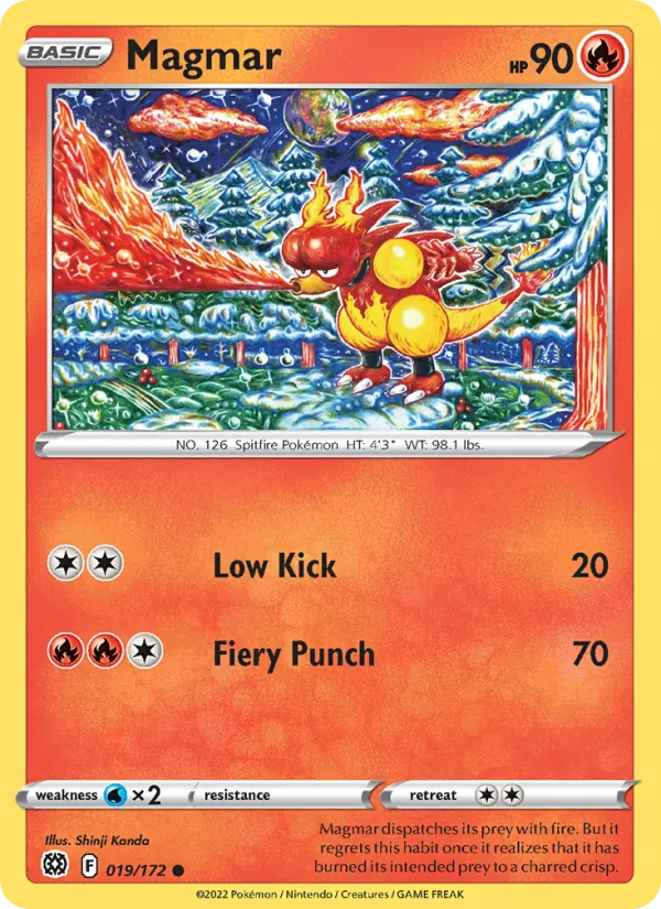 Magmar 19/172 — SWSH9 – Brilliant Stars — Carte Pokémon anglaise