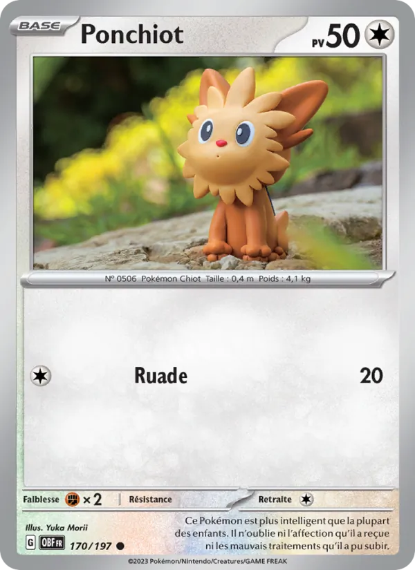 Ponchiot 170/197 — EV03 – Flammes Obsidiennes — Carte Pokémon française