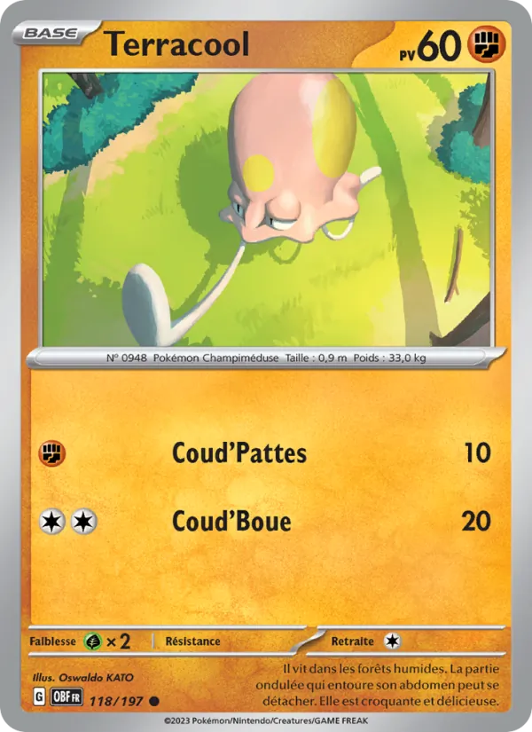 Terracool 118/197 — EV03 – Flammes Obsidiennes — Carte Pokémon française