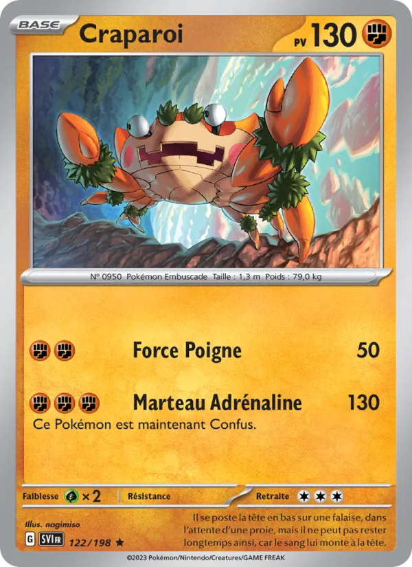 Craparoi 122/198 — EV01 – Écarlate et Violet — Carte Pokémon française