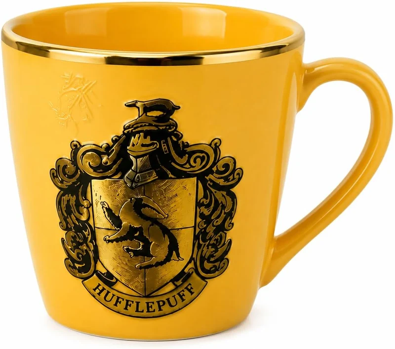 Mug Poufsouffle Harry Potter feuille d'or & logo 3D