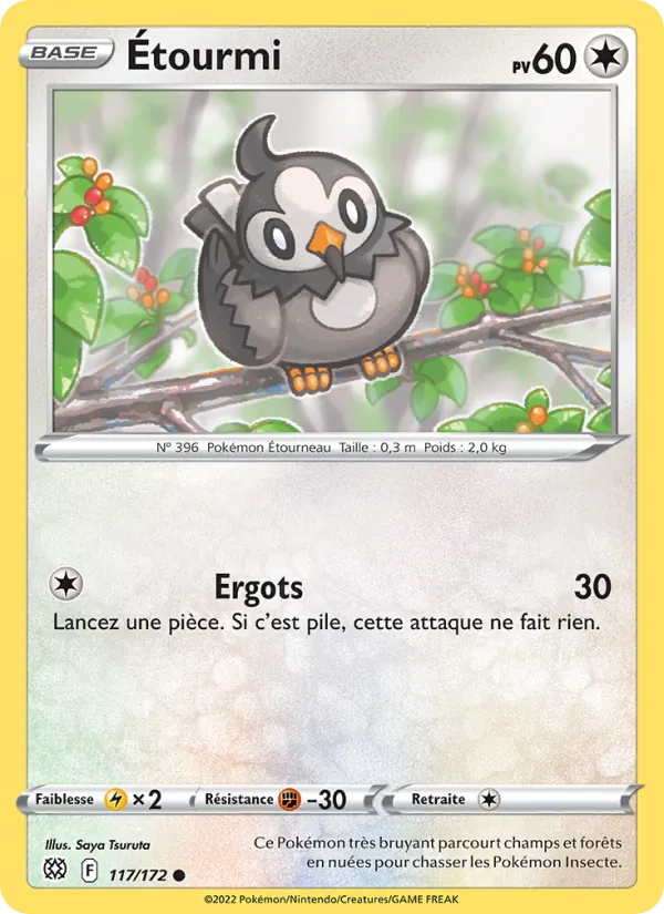 Étourmi 117/172 — EB09 - Stars Etincelantes — Carte Pokémon française