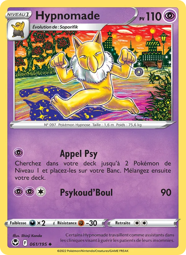 Hypnomade 61/195 — EB12 – Tempête Argentée — Carte Pokémon française
