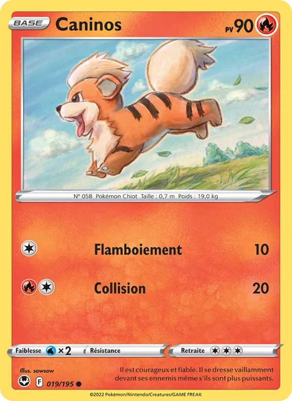 Caninos 19/195 — EB12 – Tempête Argentée — Carte Pokémon française