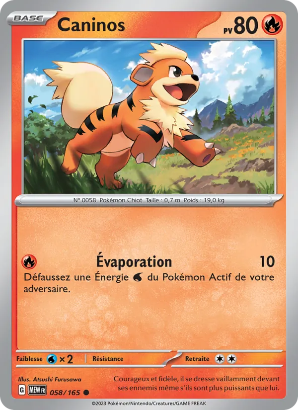 Caninos 58/165 — EV03.5 — 151 — Carte Pokémon française