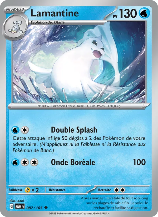 Lamantine 87/165 — EV03.5 — 151 — Carte Pokémon française