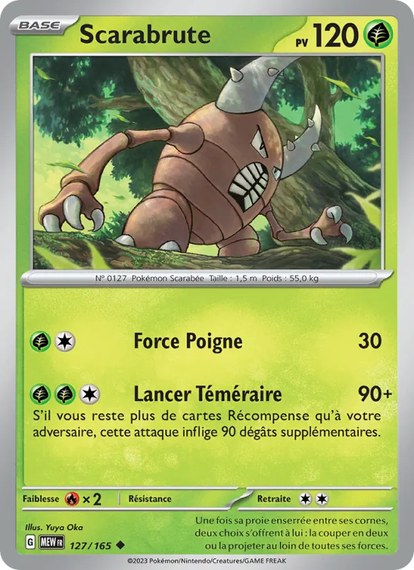 Scarabrute 127/165 — EV03.5 — 151 — Carte Pokémon française