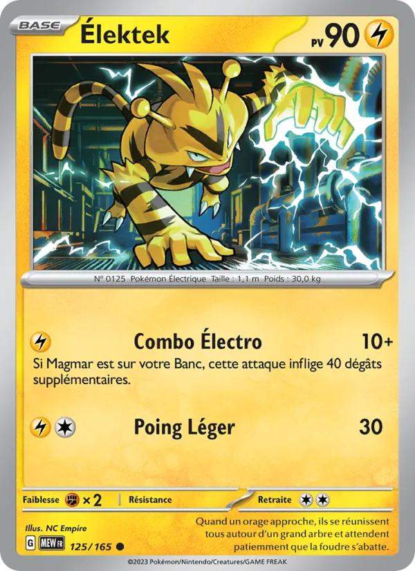 Élektek 125/165 — EV03.5 — 151 — Carte Pokémon française