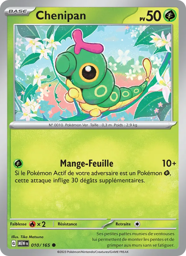 Chenipan 10/165 — EV03.5 — 151 — Carte Pokémon française