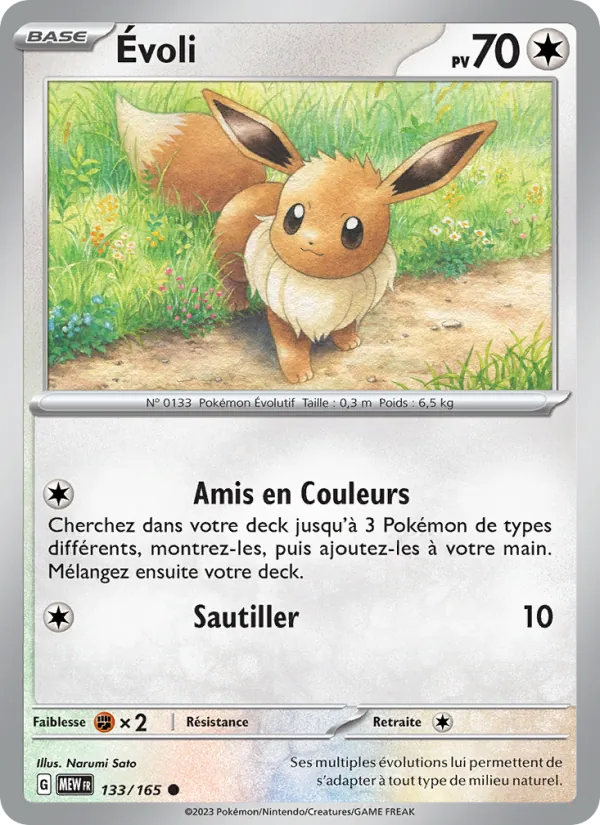 Évoli 133/165 — EV03.5 — 151 — Carte Pokémon française