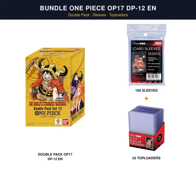 Bundle One Piece OP17 DP-12 EN – Double Pack + 100 Sleeves + 25 Toploaders