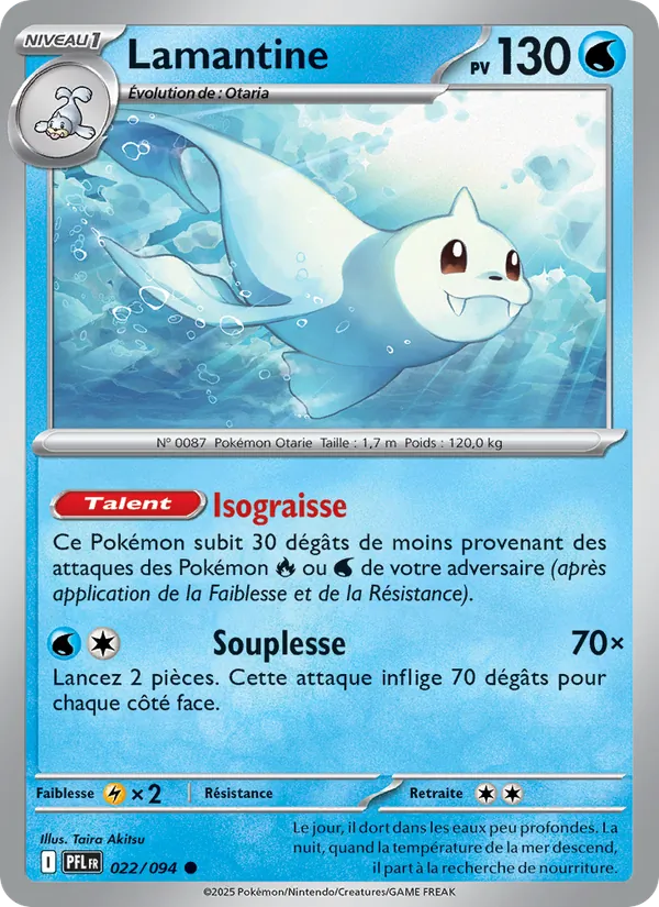 Lamantine 22/94 — ME02 – Flammes Fantasmagoriques — Carte Pokémon française