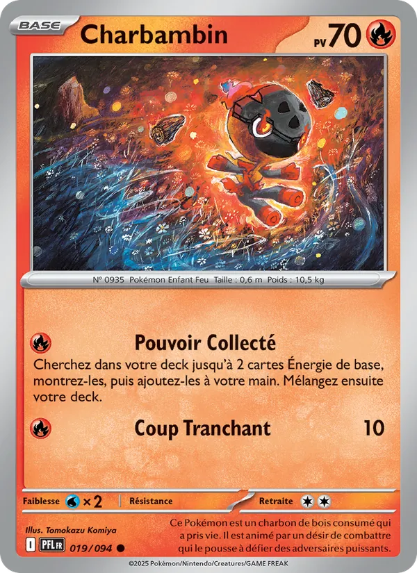 Charbambin 19/94 — ME02 – Flammes Fantasmagoriques — Carte Pokémon française
