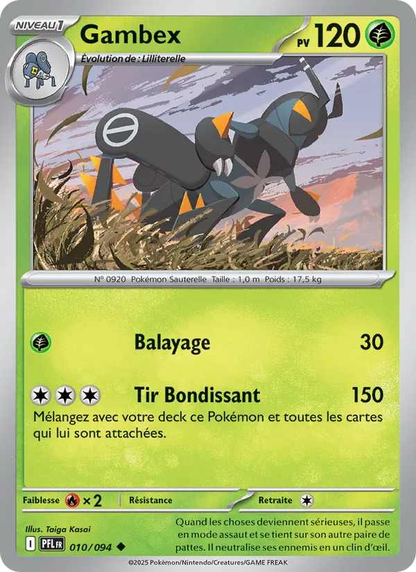Gambex 10/94 — ME02 – Flammes Fantasmagoriques — Carte Pokémon française