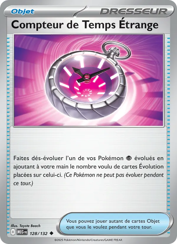 Compteur de Temps Étrange 128/132 — ME01 — Méga-Évolution — Carte Pokémon française