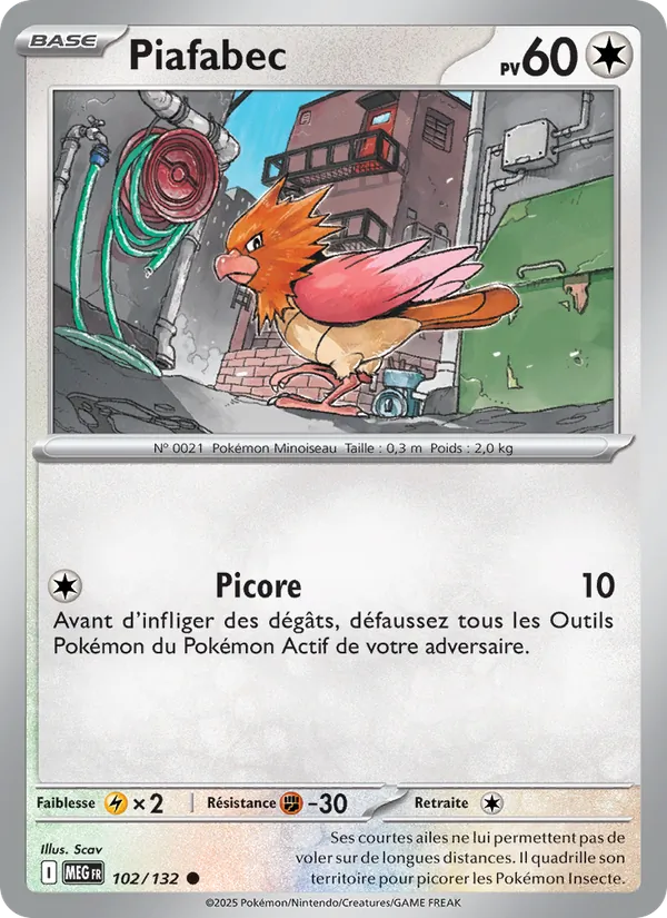 Piafabec 102/132 — ME01 — Méga-Évolution — Carte Pokémon française