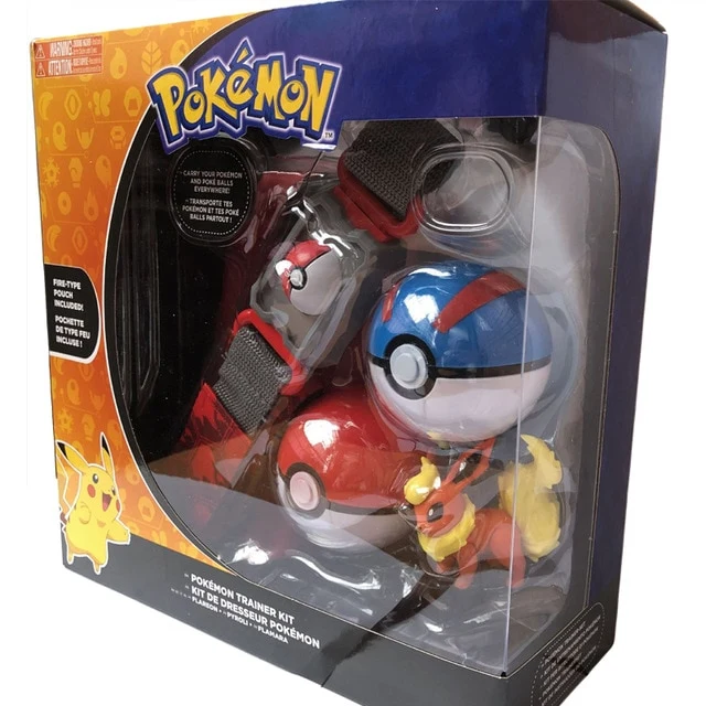 Ensemble d'entraîneur de Pokémon avec ceinture, pokeball, sac et figurine
