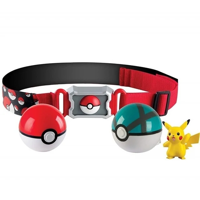 Ensemble d'entraîneur de Pokémon avec ceinture, pokeball, sac et figurine