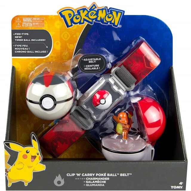 Ensemble d'entraîneur de Pokémon avec ceinture, pokeball, sac et figurine