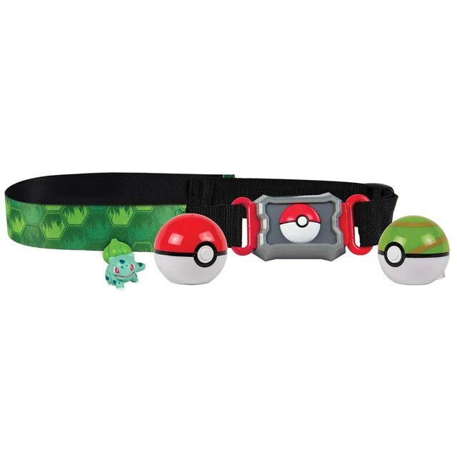 Ensemble d'entraîneur de Pokémon avec ceinture, pokeball, sac et figurine