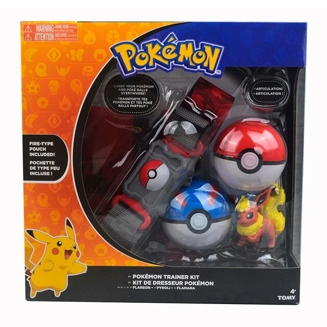 Ensemble d'entraîneur de Pokémon avec ceinture, pokeball, sac et figurine