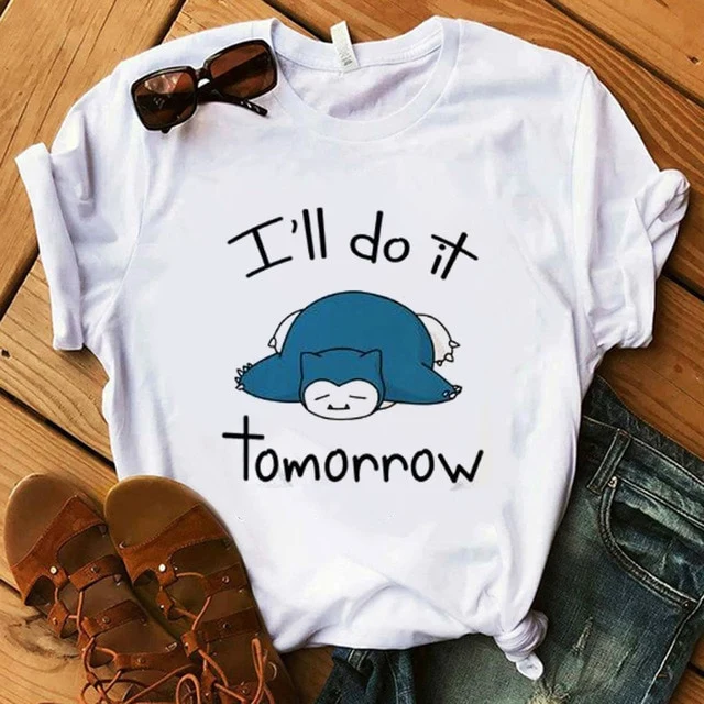 T-Shirt Pokemon pour Femmes / Filles Snorlax Togepi Squirtle T-Shirt Japonais