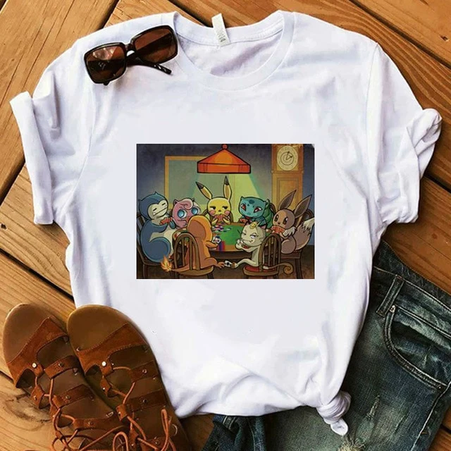 T-Shirt Pokemon pour Femmes / Filles Snorlax Togepi Squirtle T-Shirt Japonais
