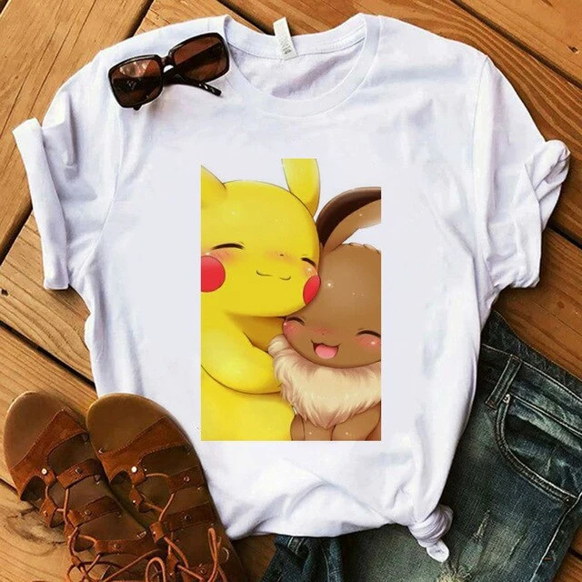 T-Shirt Pokemon pour Femmes / Filles Snorlax Togepi Squirtle T-Shirt Japonais