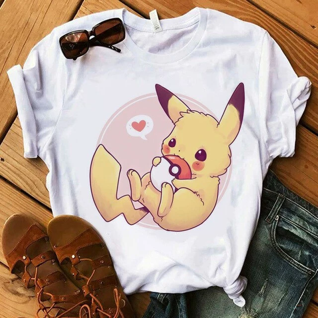 T-Shirt Pokemon pour Femmes / Filles Snorlax Togepi Squirtle T-Shirt Japonais