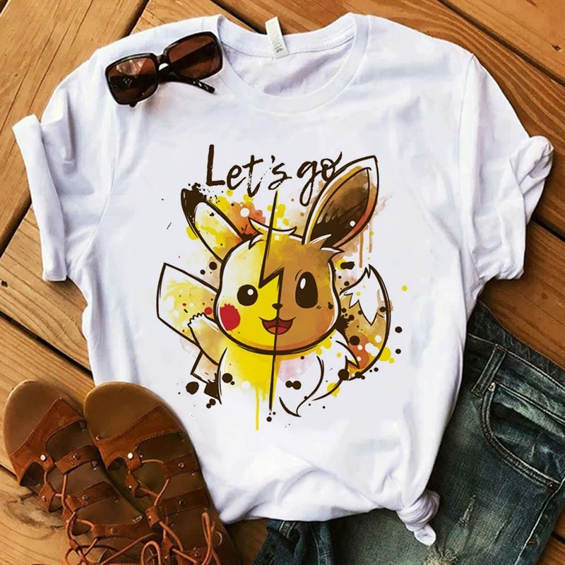 T-Shirt Pokemon pour Femmes / Filles Snorlax Togepi Squirtle T-Shirt Japonais
