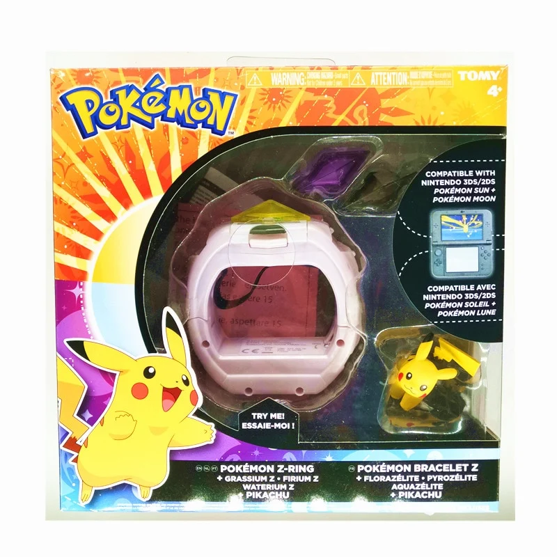 Bracelet Pokemon Z-ring avec 2 cristaux et figurine Pikachu