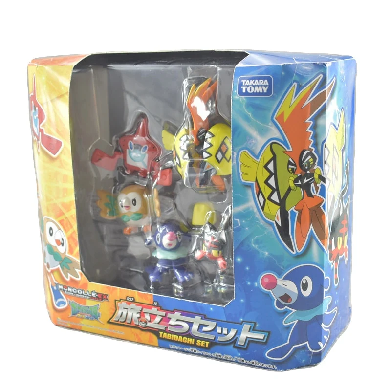 Lot de 5 figurines Pokémon Pikachu Rowlet popplio Litten Tapu Koko