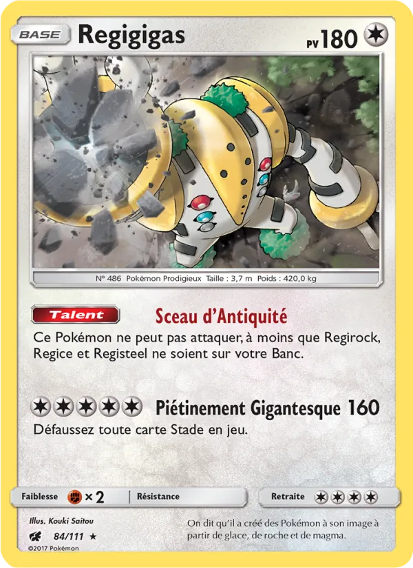 Regigigas 84/111 — SL4 – Invasion Carmin — Carte Pokémon française