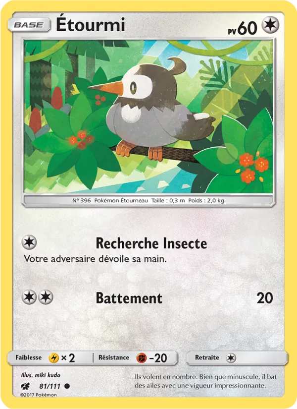 Étourmi 81/111 — SL4 – Invasion Carmin — Carte Pokémon française