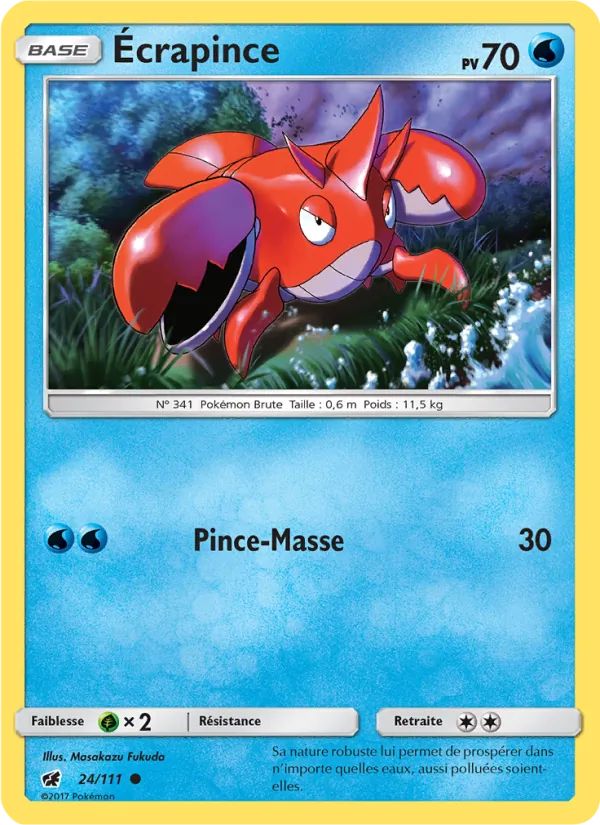 Écrapince 24/111 — SL4 – Invasion Carmin — Carte Pokémon française