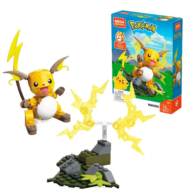 Mega Construx Classic Pokemon Chimchar / Panflam - Ensemble de blocs de construction Pikachu