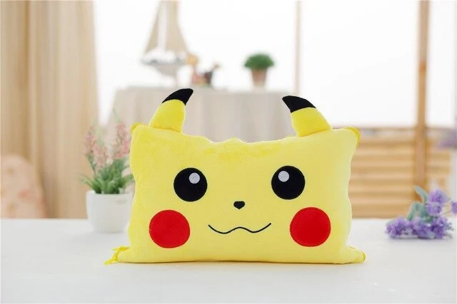 Couverture/oreiller en flanelle Pikachu Fluffy Pokemon 120x160cm