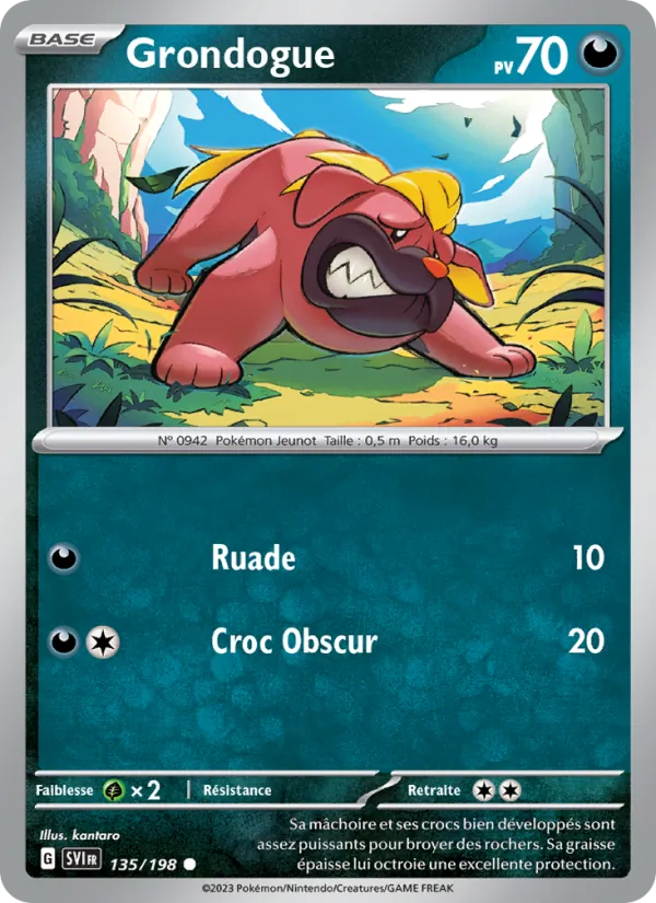 Grondogue 135/198 — EV01 – Écarlate et Violet — Carte Pokémon française