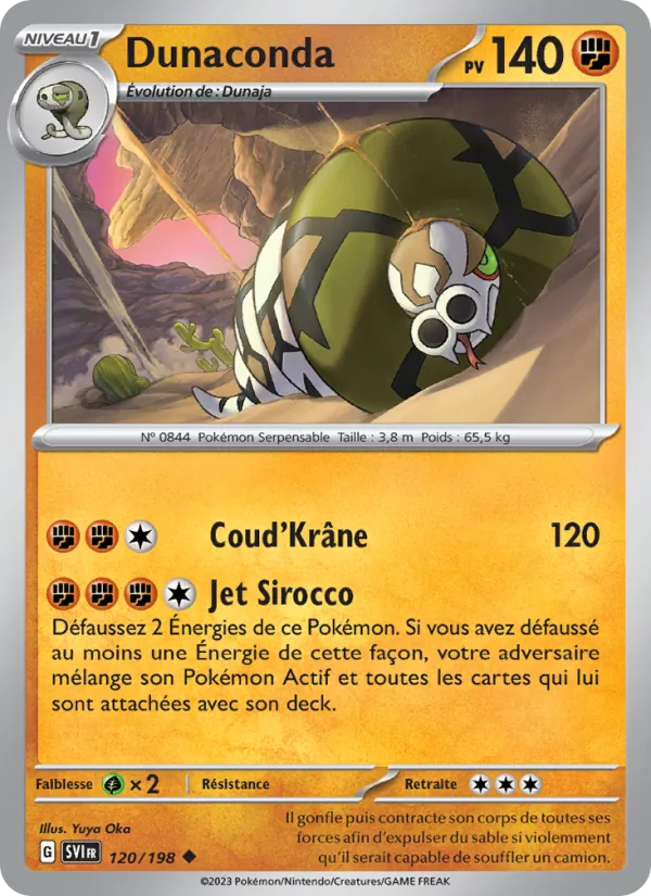 Dunaconda 120/198 — EV01 – Écarlate et Violet — Carte Pokémon française