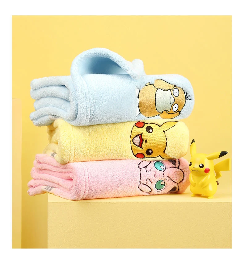 Serviettes de bain avec Pokemon Pikachu et autres motifs