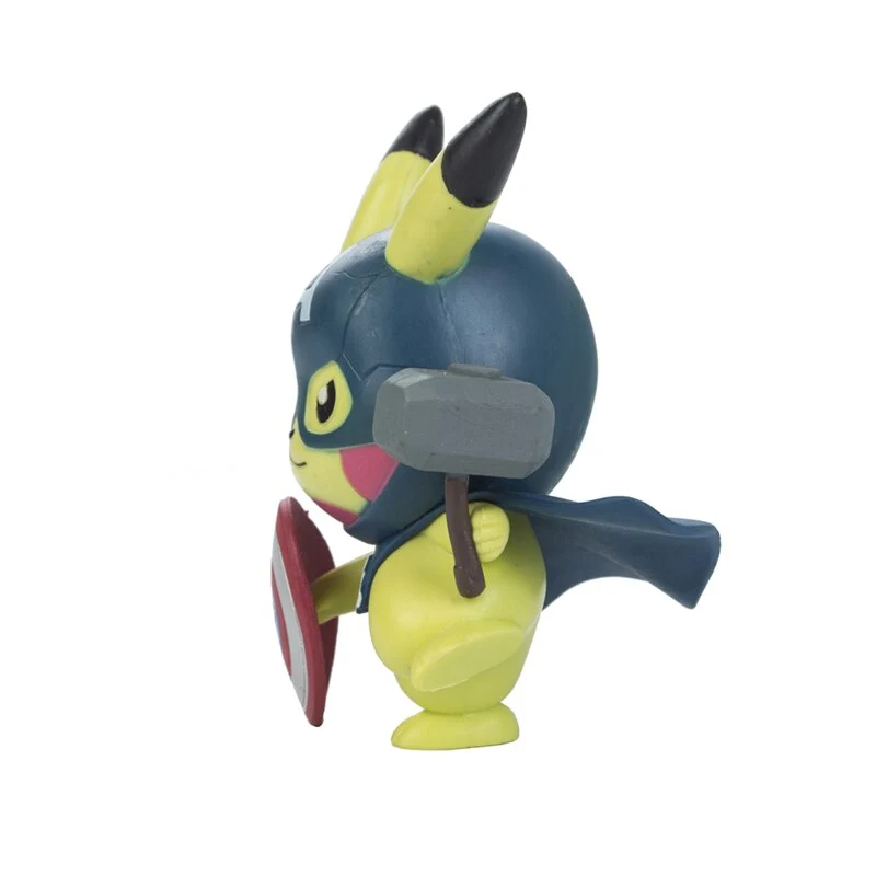 Figurines Pokémon - Pikachu Cosplay en tant que Captain America Iron Man Hulk Thanos Ant Man Thor (environ 10 cm)