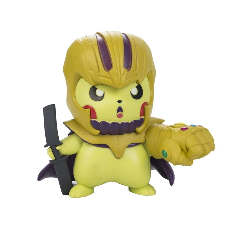 Figurines Pokémon - Pikachu Cosplay en tant que Captain America Iron Man Hulk Thanos Ant Man Thor (environ 10 cm)