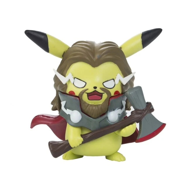 Figurines Pokémon - Pikachu Cosplay en tant que Captain America Iron Man Hulk Thanos Ant Man Thor (environ 10 cm)