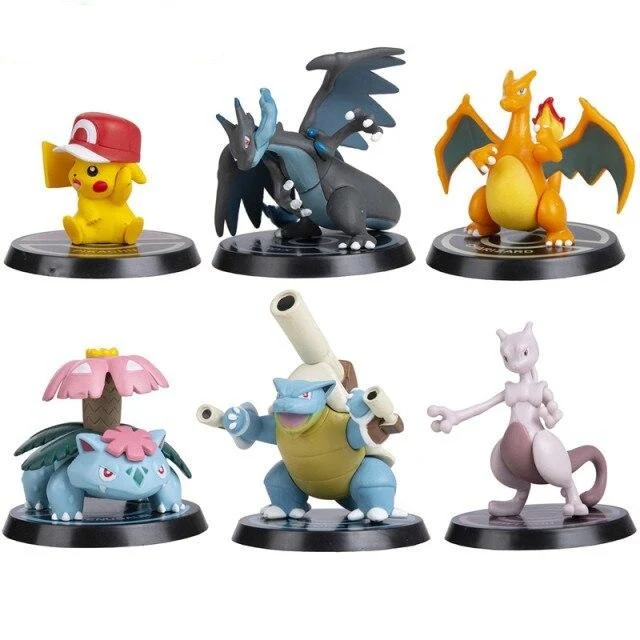 Set de 6 figurines Pokémon : Pikachu, Charizard, Turtok, Mewtwo et Bisaflor